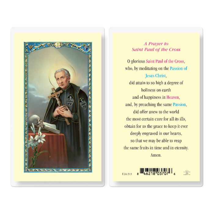 Paul - Saint Paul of the Cross Holy Card
