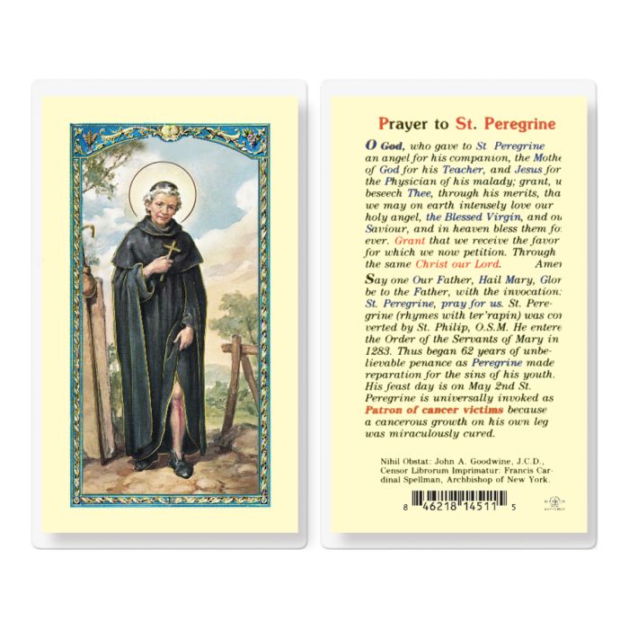 Peregrine - Saint Peregrine Holy Card