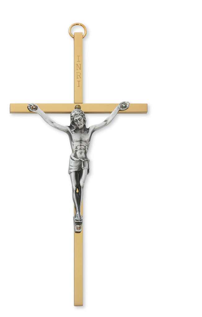 Crucifix - 6" Brass Crucifix, Boxed