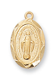 Miraculous Medal - Gold over Sterling Miraculous Pendant