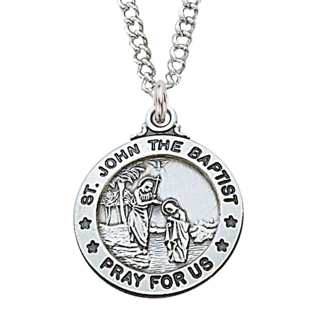 John - St. John the Baptist Medal - Sterling Silver