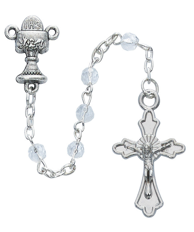 Rosary - Crystal Communion Rosary with Cross Box