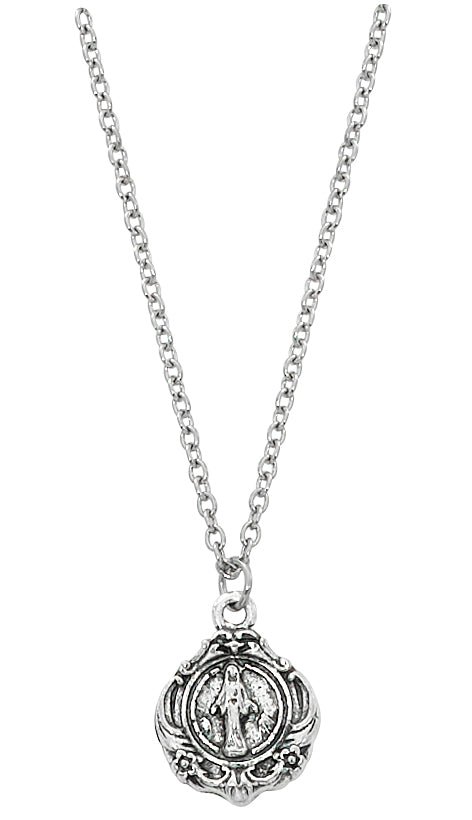 Necklace - Silver ox Miraculous with 16in Chain, Carded