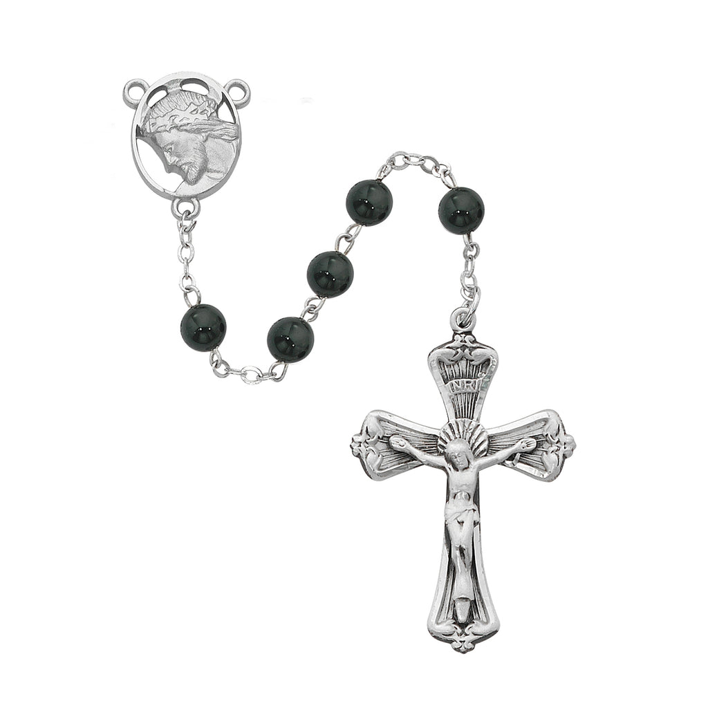 Christ Rosary - Onyx Head of Christ Rosary Boxed