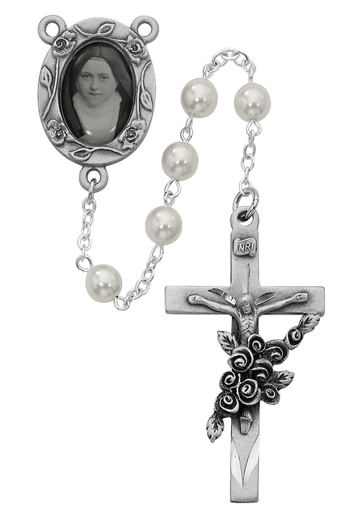 Therese Rosary - Pearl like St Therese Rosary Boxed
