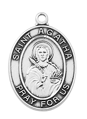 Agatha - St Agatha Medal - Sterling Silver