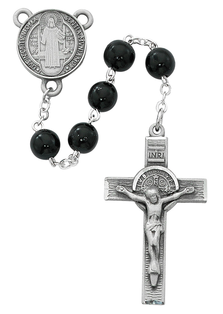 Benedict Rosary - Black Wood St. Benedict Rosary Boxed