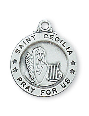 Cecilia - St. Cecilia Medal - Sterling Silver