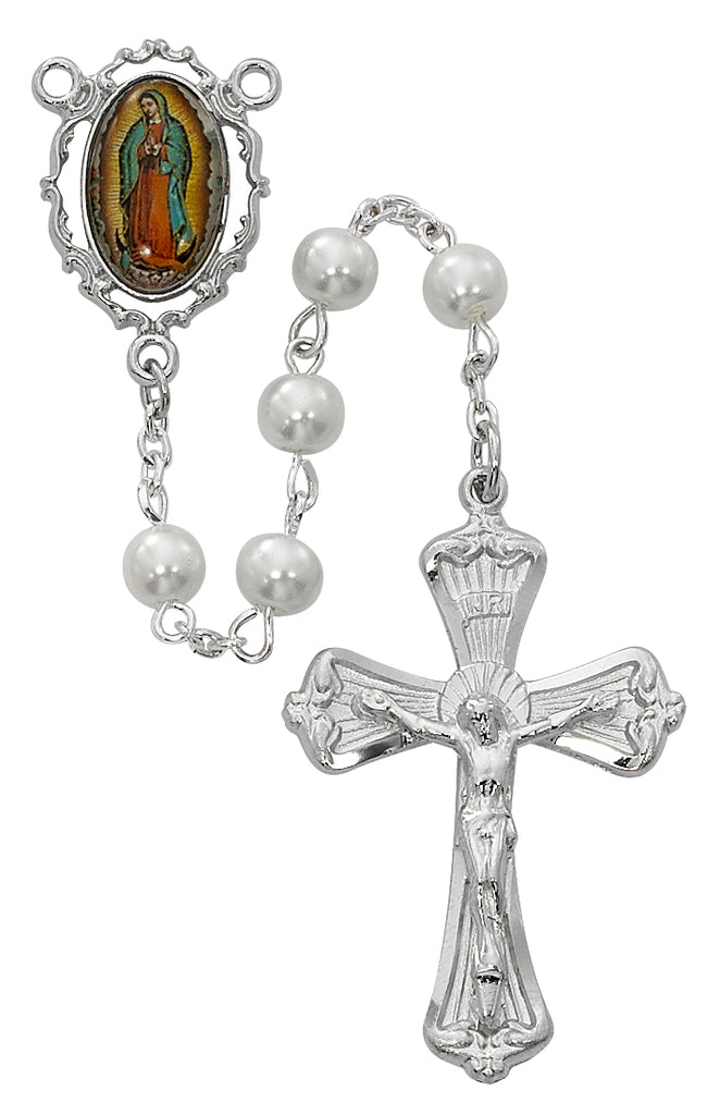 Our Lady of Guadalupe Rosary - White Boxed