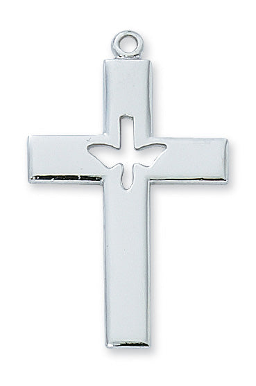 Holy Spirit Cross Necklace 24" Chain