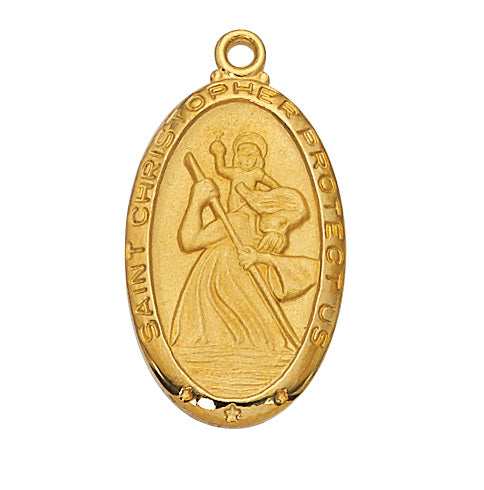 Christopher - St. Christopher Medal - Gold over Sterling