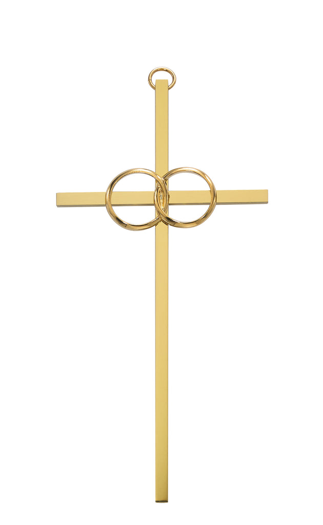 Cross - 8in. Polished Brass Wedding Cross Boxed