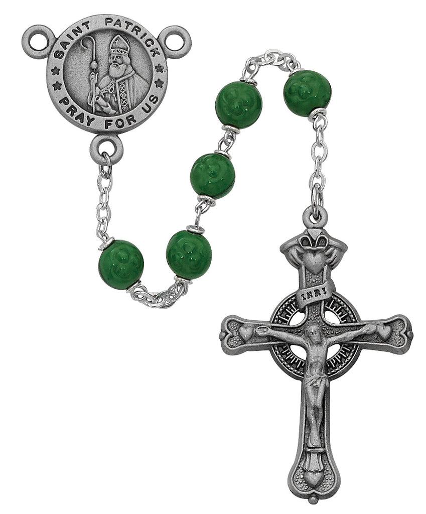 Patrick Rosary - Green Shamrock St Patrick Rosary Boxed