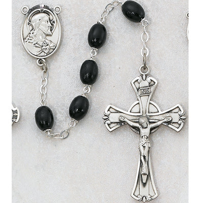 Rosary - Black Wood Rosary Boxed
