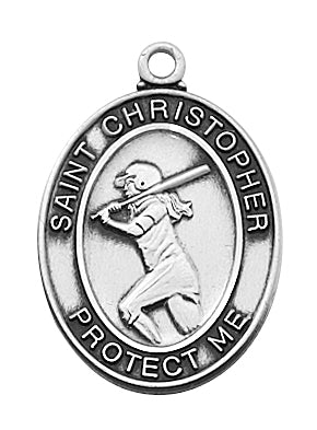 Girls Softball Medal - Sterling Silver