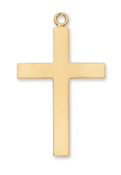Our Lady of Lourdes Prayer Cross Necklace - Gold over Sterling