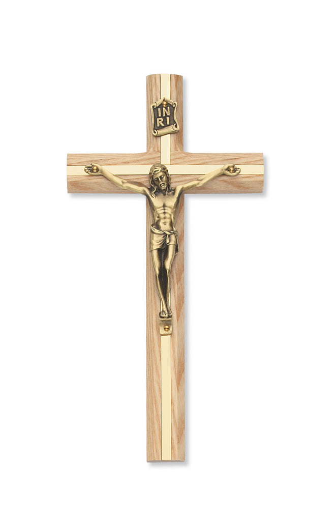 Crucifix - 8" Oak Crucifix, Boxed