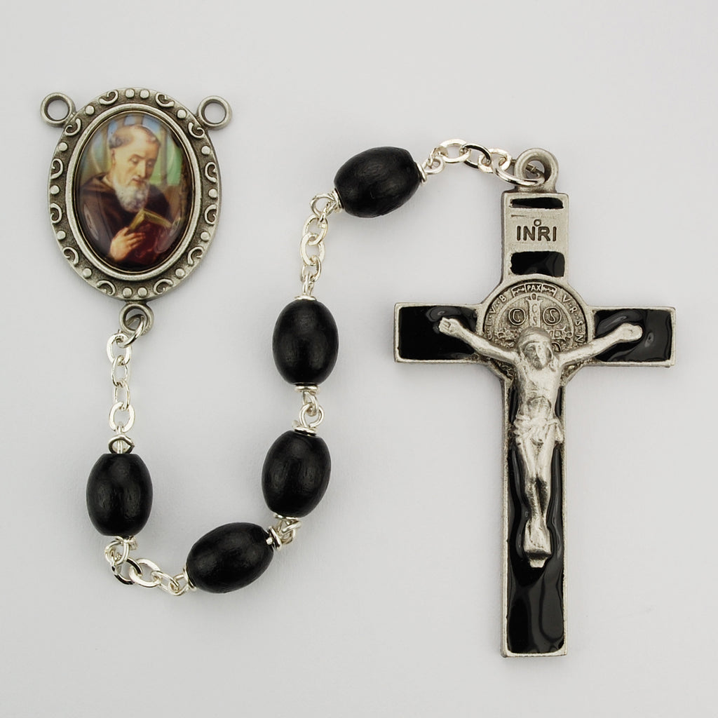Benedict Rosary - Black Wood St Benedict Rosary Boxed