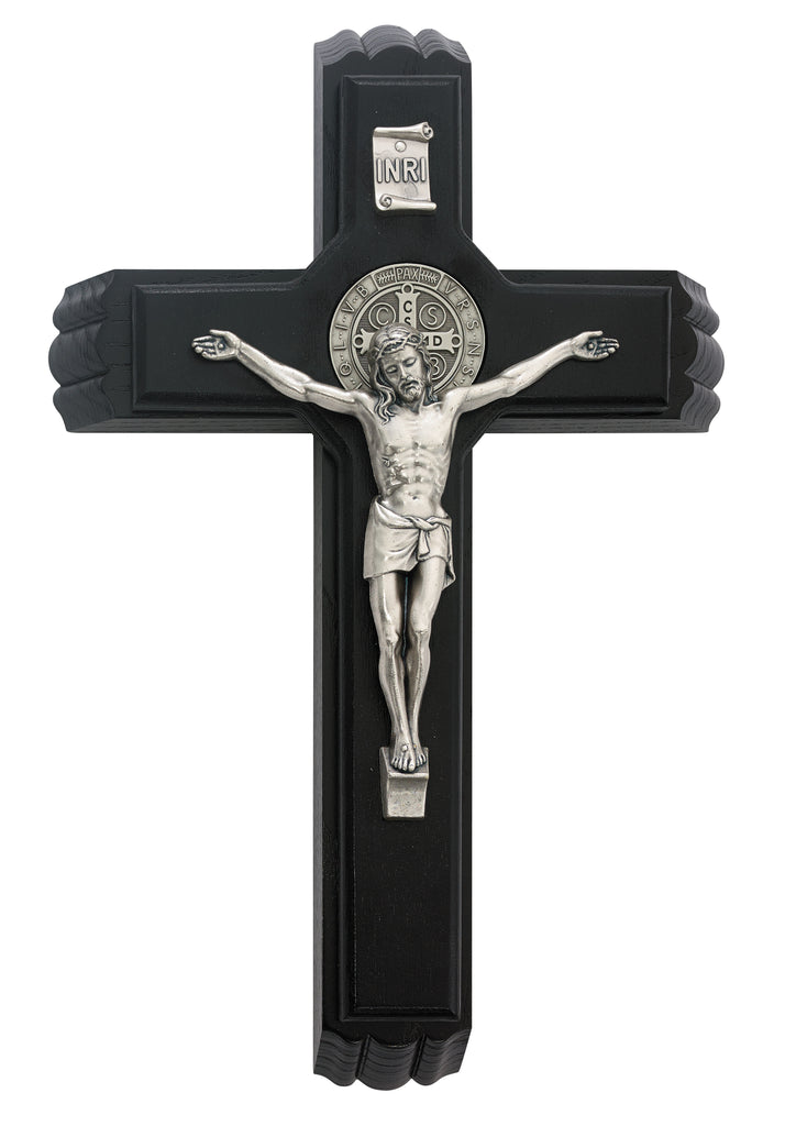Benedict Crucifix - 13" St. Benedict Black Sick Call Set, Boxed