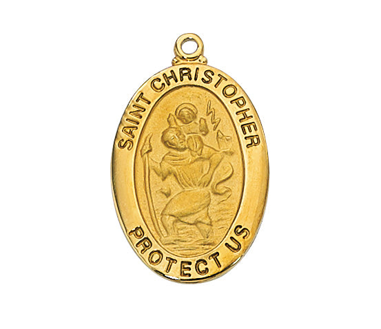 Christopher - St. Christopher Medal - Gold over Sterling