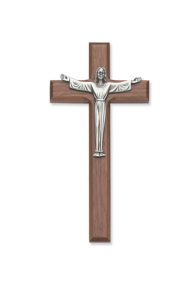 Resurrection Cross - 7" Walnut Stain Risen Cross, Boxed