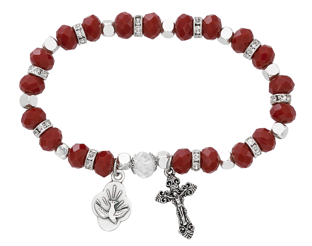 Bracelet - Adult Red Holy Spirit Stretch Bracelet Carded