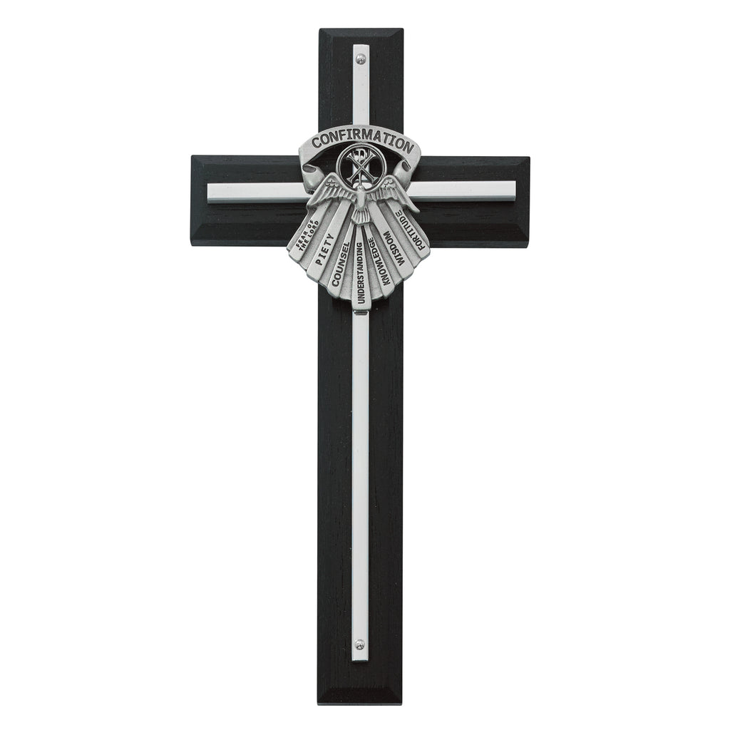 Cross 8in Black Wood Gifts of the Spirit Cross Box