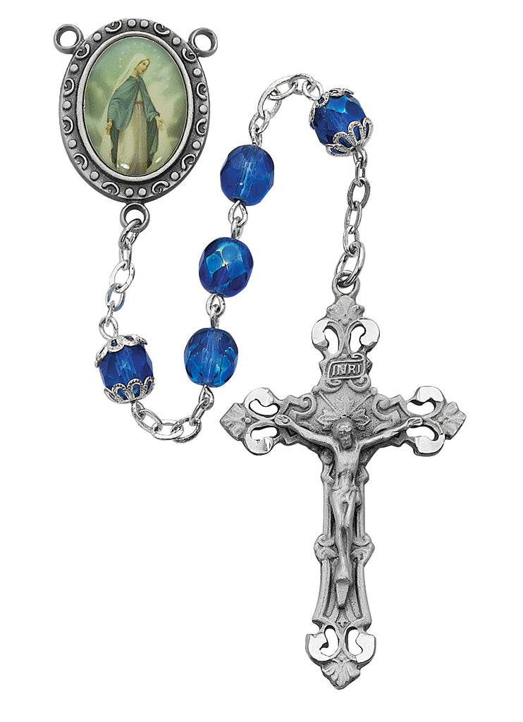 Our Lady of Grace Rosary - Blue Boxed