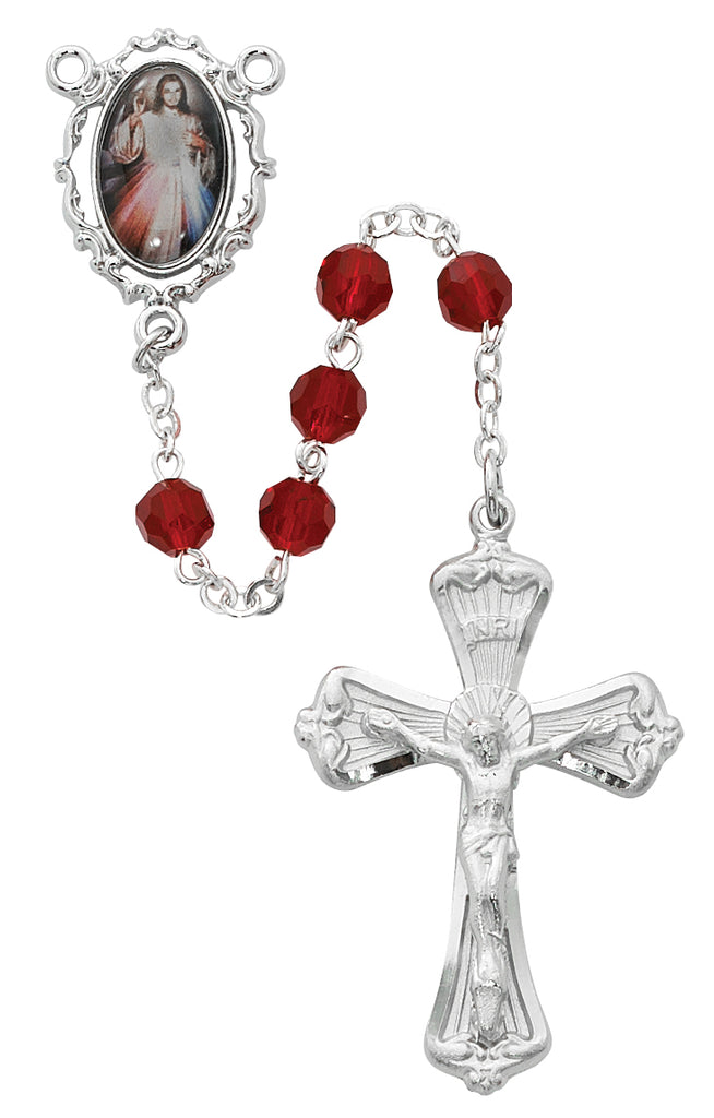 Divine Mercy Rosary - Dark Red Boxed