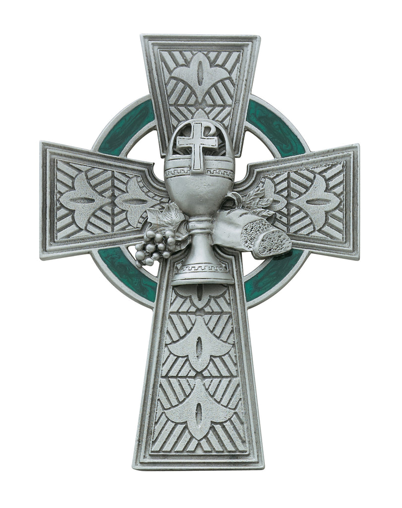 Cross 4.75in Pewter Communion Celtic Cross Box