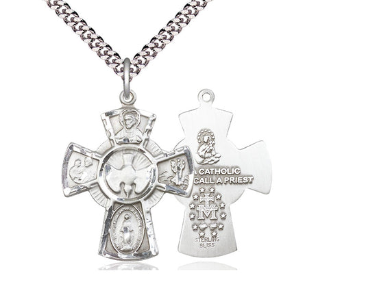 5-Way Medal Sterling Silver 24"