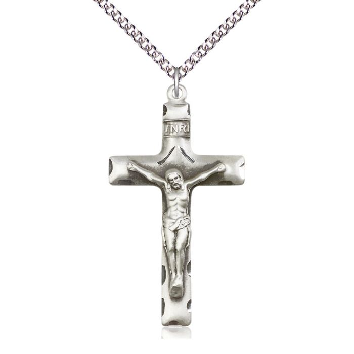 Crucifix Sterling Silver Necklace with 24" Chain | Bliss