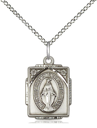 Miraculous Medal Sterling Silver 18"