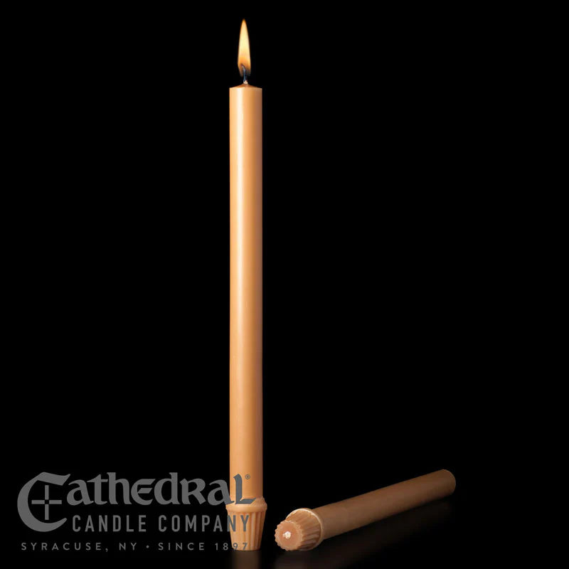 100% Beeswax Altar Candles – Unbleached | Cathedral Candle Company