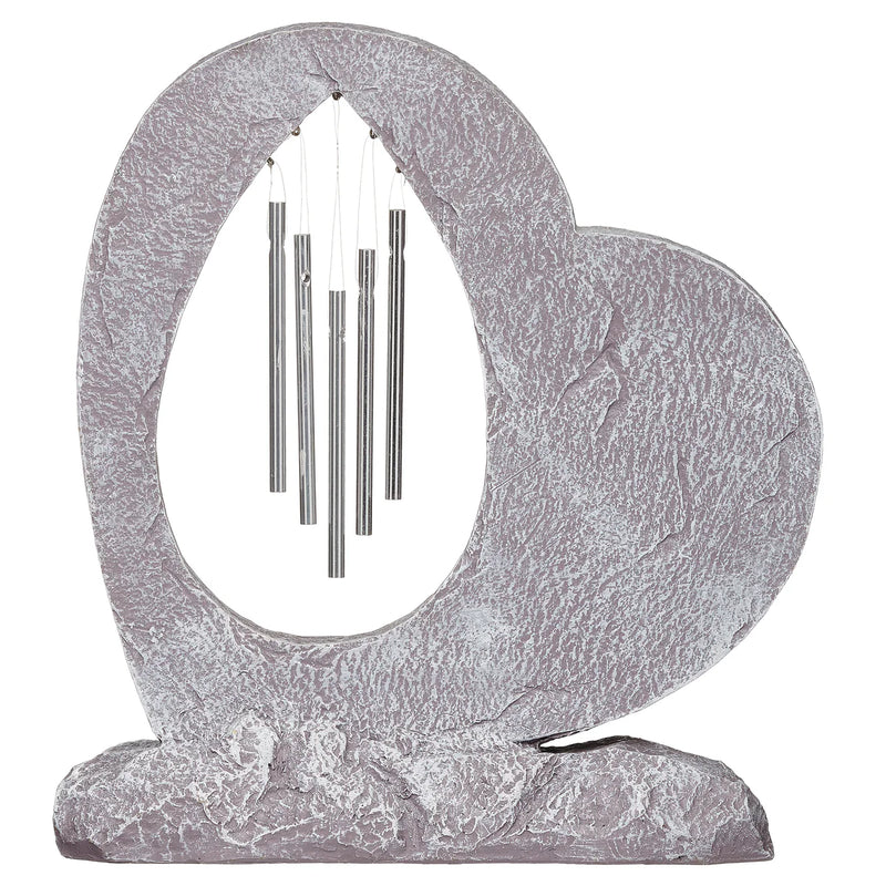 Memorial Heart Wind Chime Garden Stone 12" | Roman