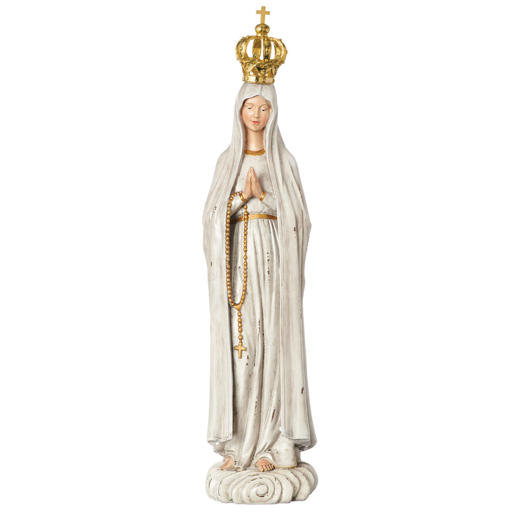 Our Lady of Fatima Antiqued Figure 18.25"H