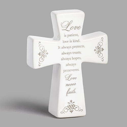 1 Corinthians 13 Ceramic Wedding Cross