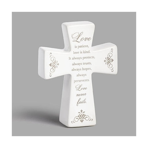 Roman 1 Corinthians 13 Ceramic Wedding Cross