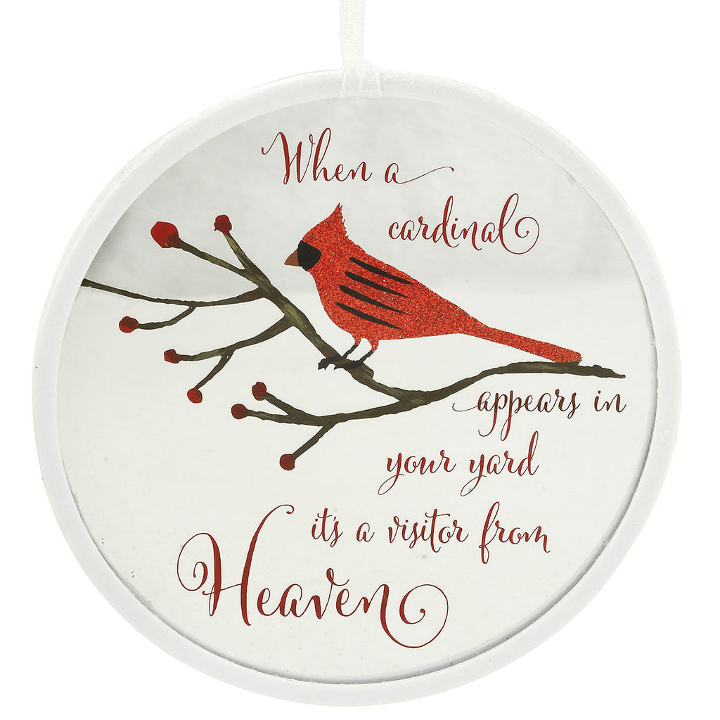 Cardinal Disk Ornament 4.5"H