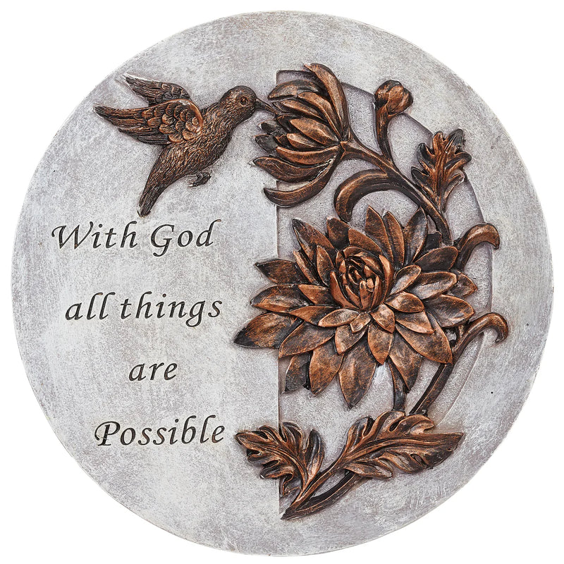With God All Things Are Possible Garden Stepping Stone 9" | Roman