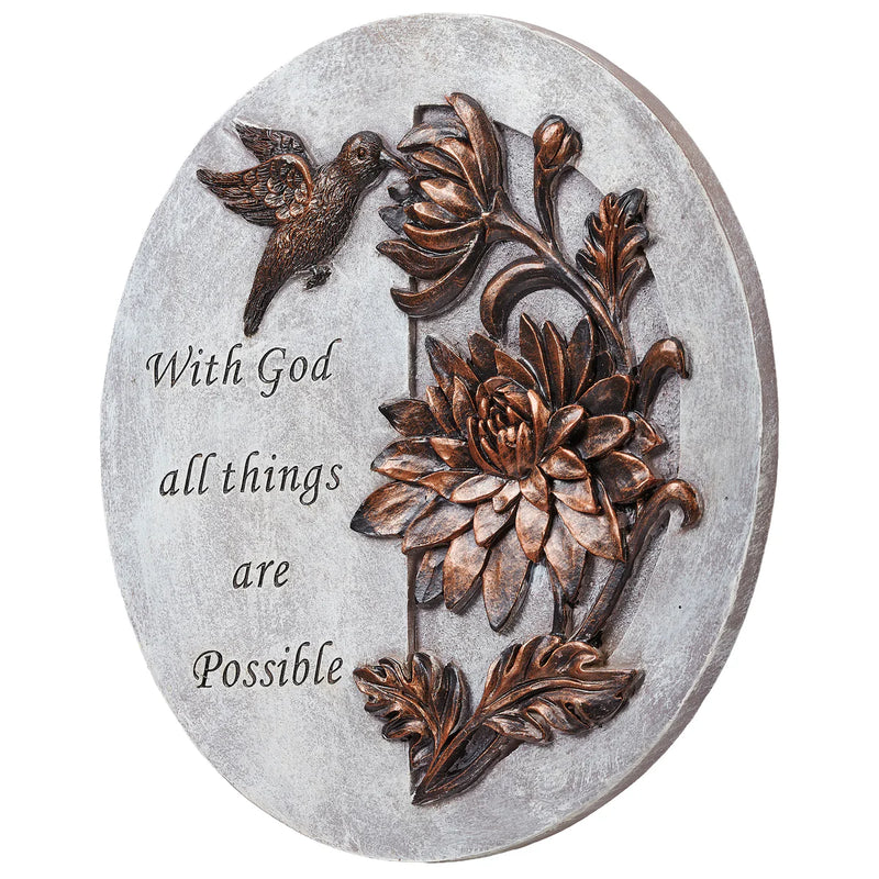 With God All Things Are Possible Garden Stepping Stone 9" | Roman