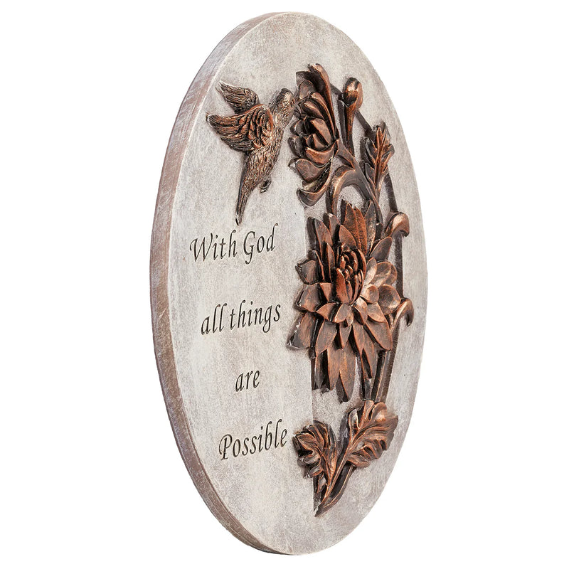 With God All Things Are Possible Garden Stepping Stone 9" | Roman