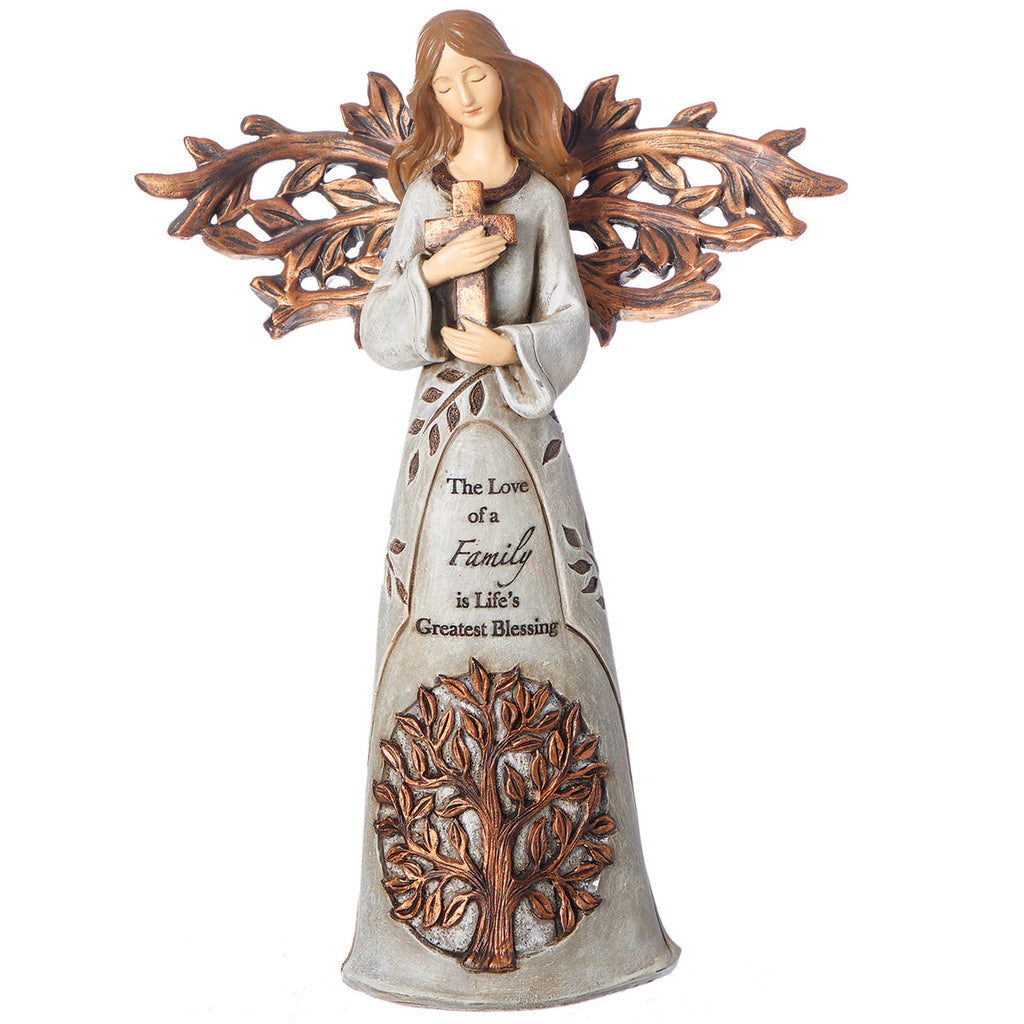 Tree of Life Angel with Cross Figure 9"H
