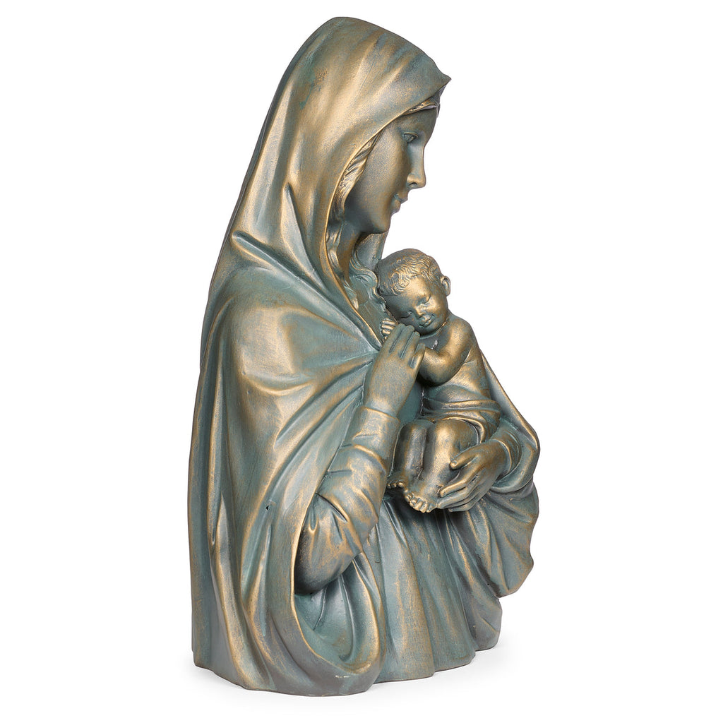 Madonna and Child Statue Bronze 14.25"H