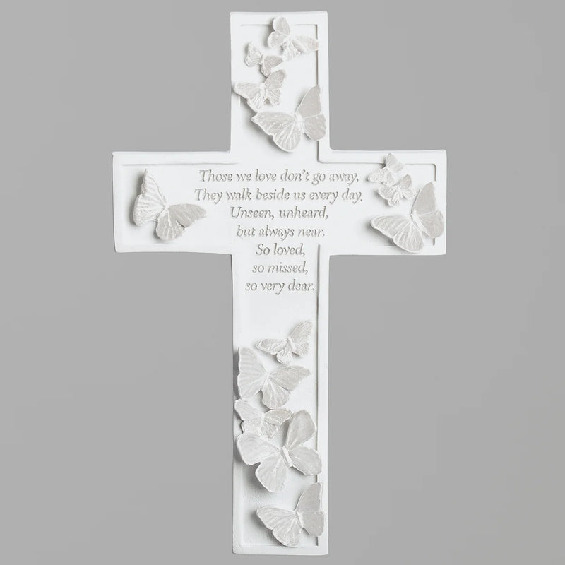 Butterfly Memorial Wall Cross 8"H