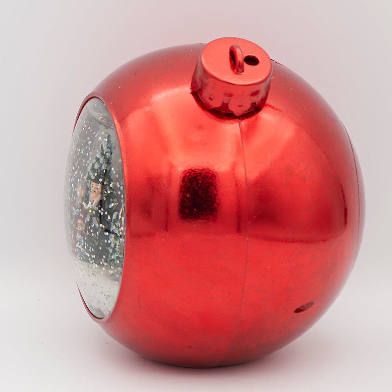 Red Swirl Dome with Church 6.5"H