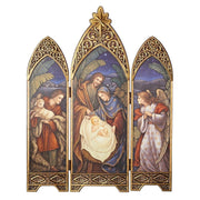 Joseph's Studio 36.25"H Nativity Screen with Angel Shepherd & Antique Gold Star
