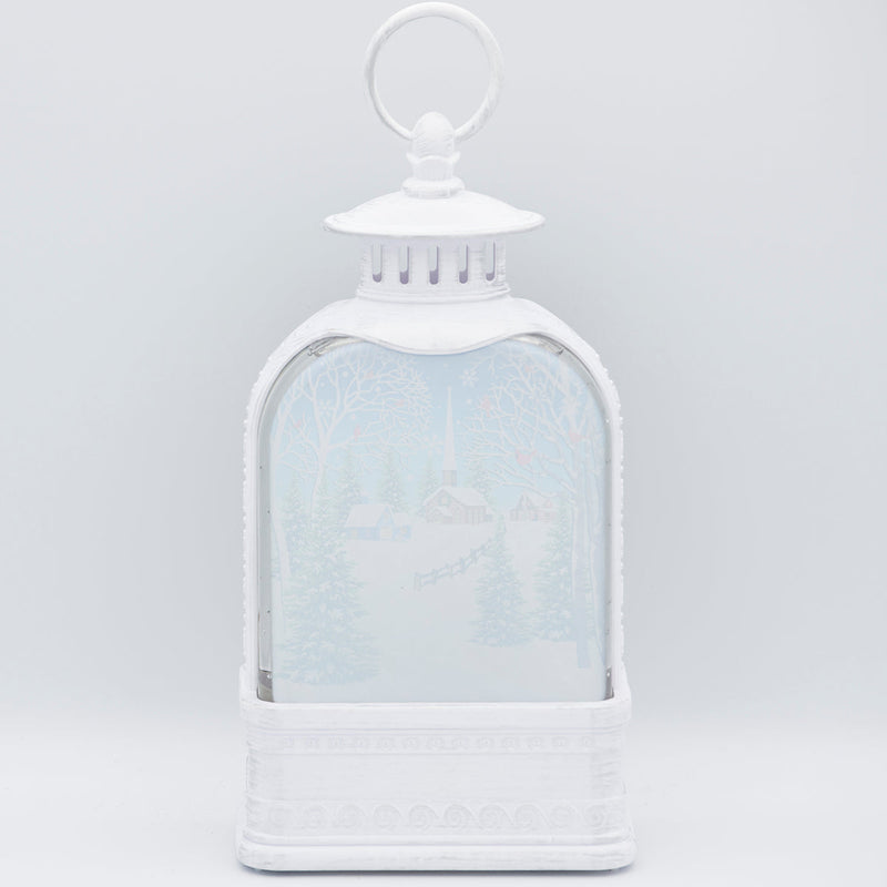 Santa Lantern LED Swirl 9.5"H