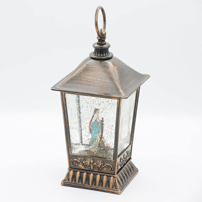 Holy Family Standing LED Swirl Lantern 9.5"H