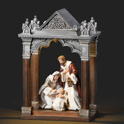 Joseph's Studio Holy Family Beneath Cathedral Awning LED 12"